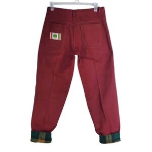 Vtg Y2K Cross Colours Jeans Men 30 Maroon Pleated Hi Rise Tapered (31x30.5) RARE